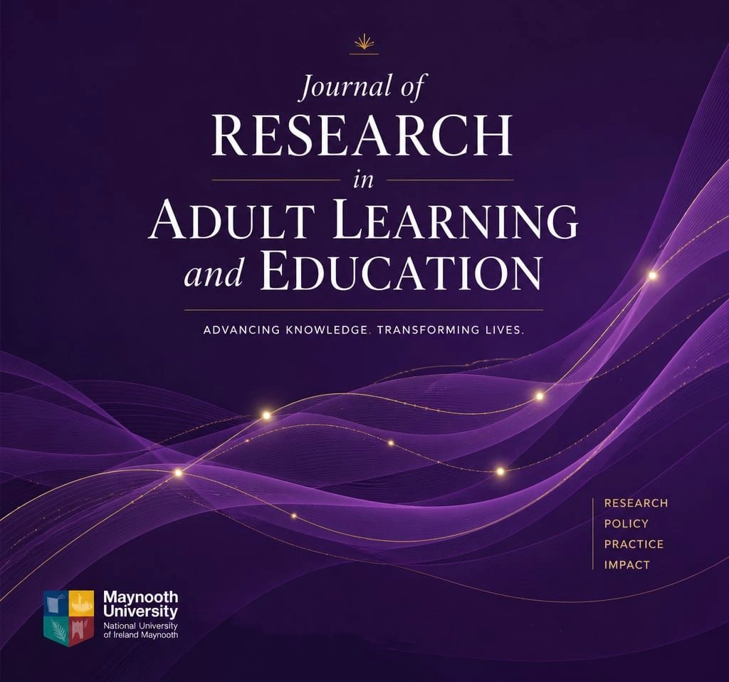 Journal of Research in Adult Learning and Education cover image in purple with gold nodes